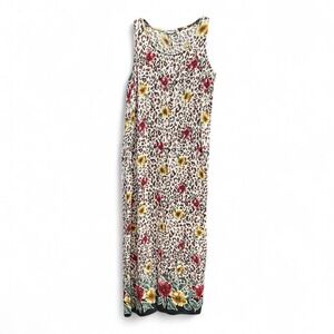 Women's 90s animal & floral‎ print maxi dress by Notations runs like S